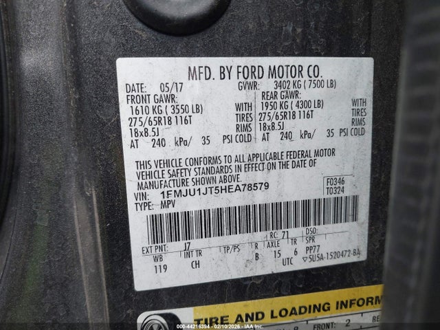1FMJU1JT5HEA78579 Ford Expedition Xlt