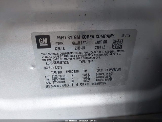 Chevrolet TRAX LS 2018 KL7CJKSB9JB722087 Image 9