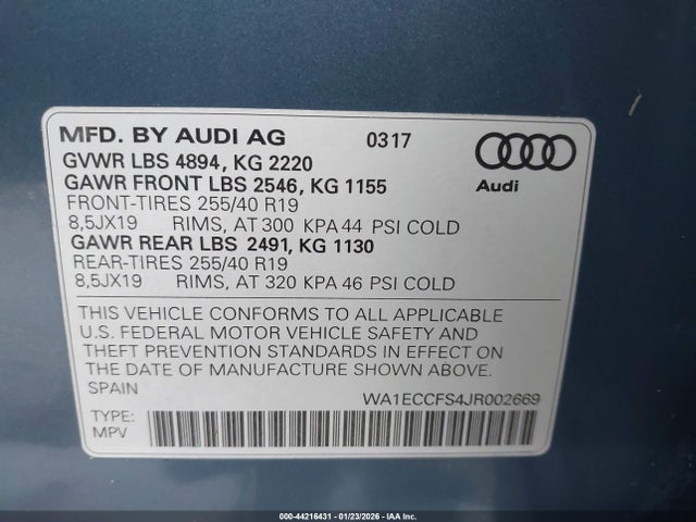 2018 AUDI Q3 WA1ECCFS4JR002669 Photo 8
