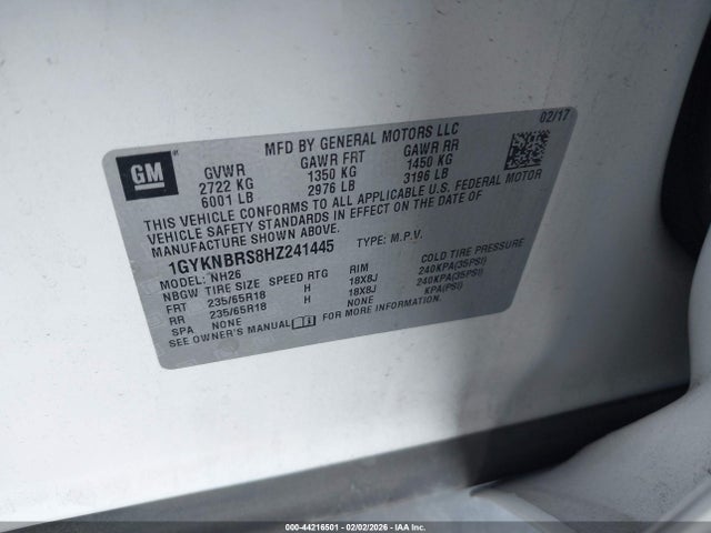 2017 CADILLAC XT5 1GYKNBRS8HZ241445 Photo 8