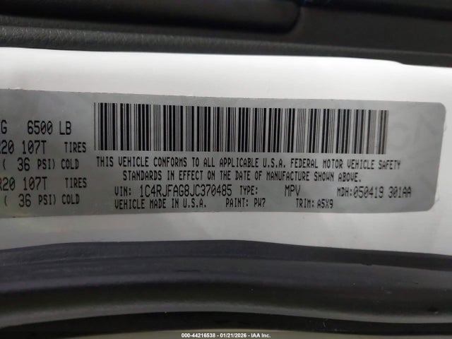 1C4RJFAG8JC370485 Jeep Grand Cherokee Upland 4x4