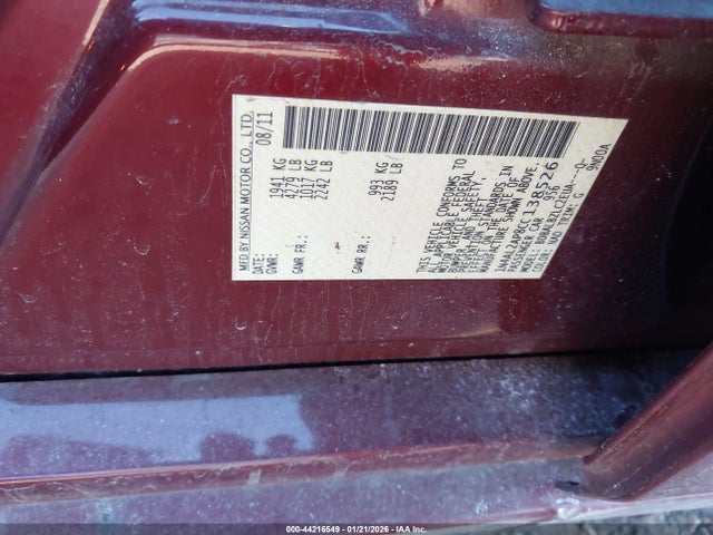 44216549 :رقم المزاد ، 1N4AL2AP8CC138526 vin ، 2012 Nissan Altima 2.5 S مزاد بيع