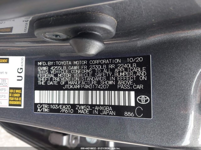 JTDKAMFP4M3174207 Toyota Prius Prime Xle