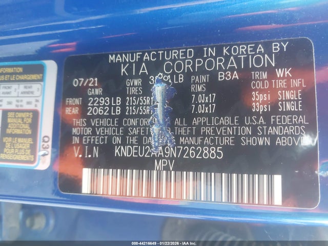 KIA SELTOS S 2022 KNDEU2AA9N7262885 Image 9