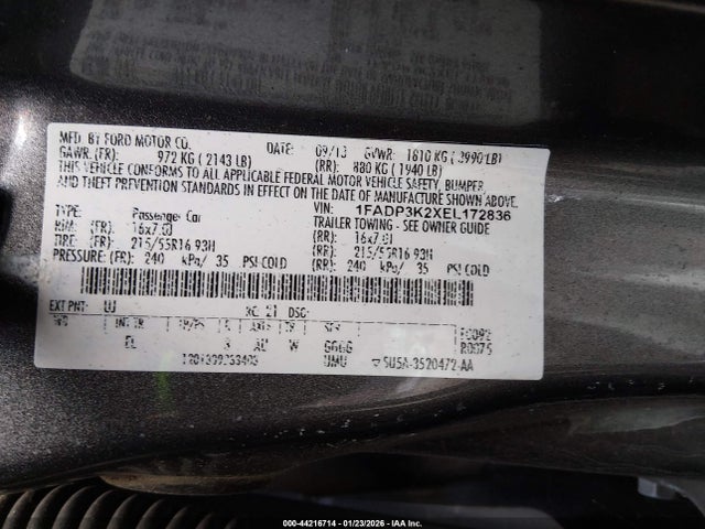 2014 FORD FOCUS 1FADP3K2XEL172836 Photo 8