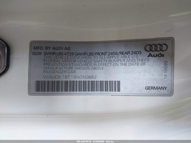 2009 AUDI A5 WAUDK78T19A050882 Photo 8