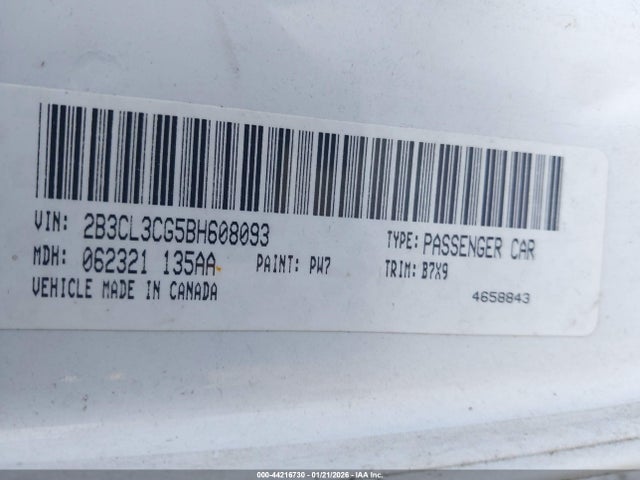 Продаж на аукціоні авто 2011 Dodge Charger, vin: 2B3CL3CG5BH608093, номер лоту: 44216730