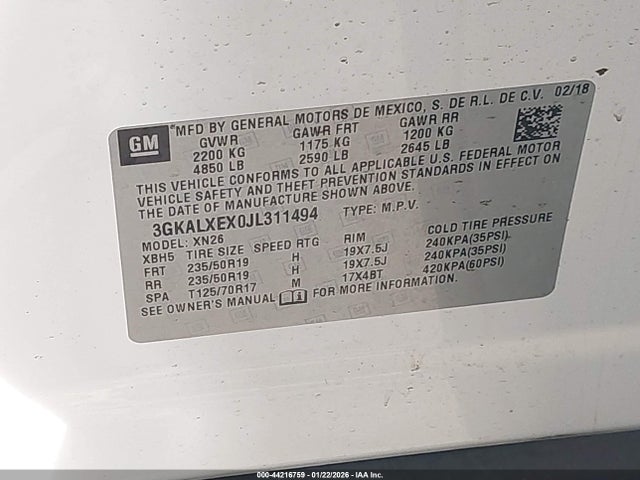 3GKALXEX0JL311494 GMC Terrain Denali