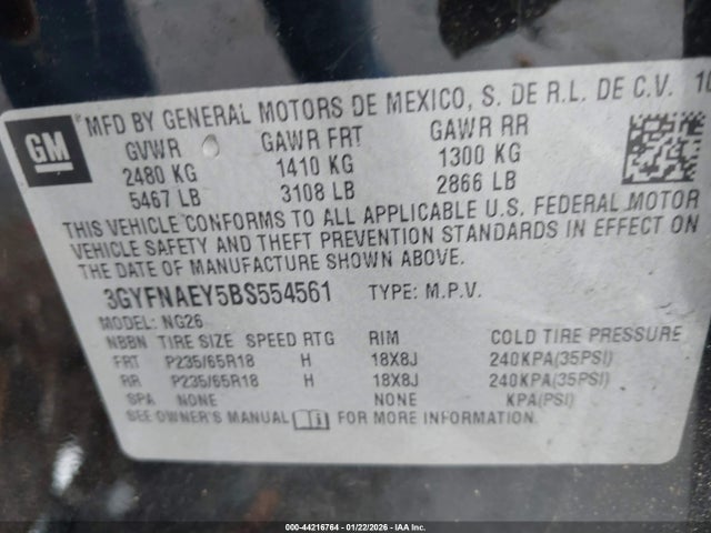 2011 CADILLAC SRX 3GYFNAEY5BS554561 Photo 8