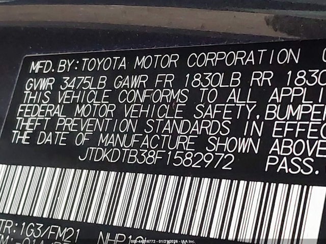 Toyota Prius C Two 2015 JTDKDTB38F1582972 Image 9