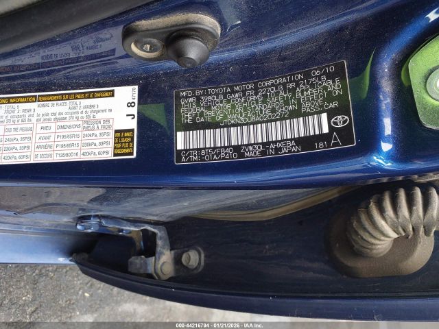 2010 TOYOTA PRIUS JTDKN3DU8A0202272 Photo 8