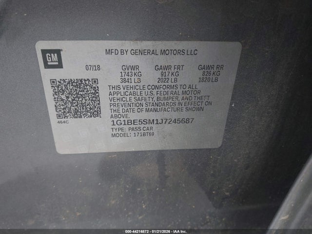 1G1BE5SM1J7245687 Chevrolet Cruze Lt Auto