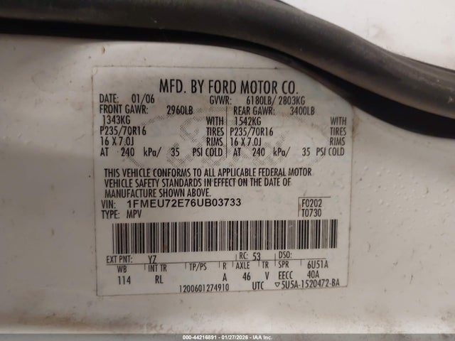 2006 FORD EXPLORER 1FMEU72E76UB03733 Photo 8