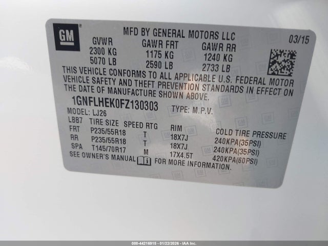 1GNFLHEK0FZ130303 Chevrolet Equinox Ltz