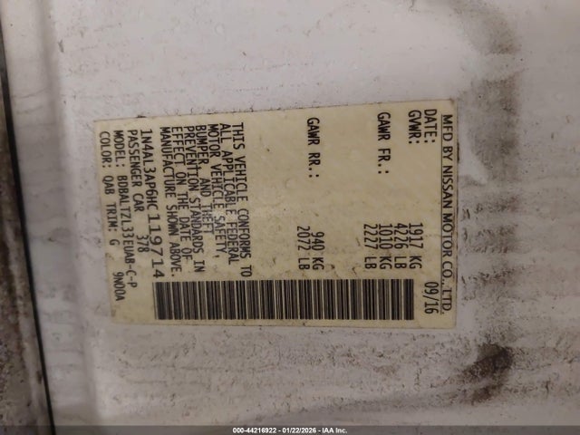 1N4AL3AP6HC119714 Nissan Altima 2.5 Sl