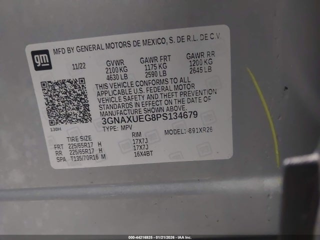 3GNAXUEG8PS134679 Chevrolet Equinox Awd Lt