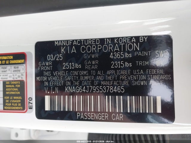 KIA K5 Gt-line 2025 KNAG64J79S5378465 Image 9