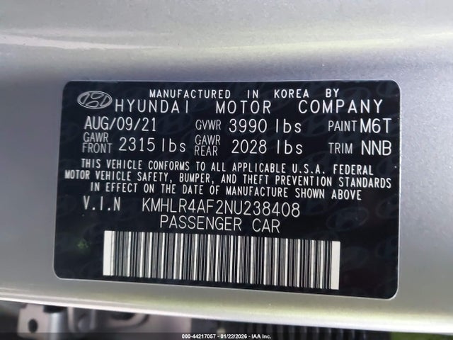 KMHLR4AF2NU238408 Hyundai Elantra N Line
