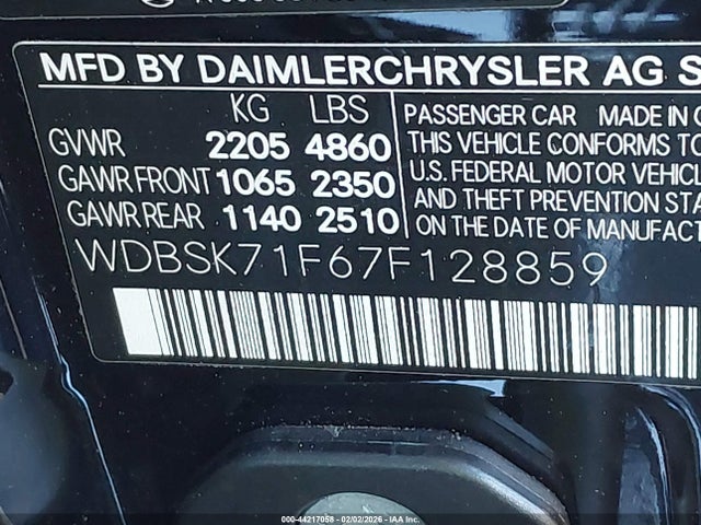 2007 MERCEDES-BENZ SL 550 WDBSK71F67F128859 Photo 8