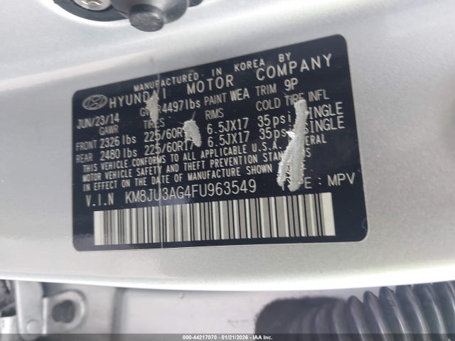 KM8JU3AG4FU963549 Hyundai TUCSON SE