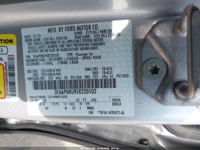 Ford Fusion Hybrid Titanium 2014 3FA6P0RU9ER220102 Image 9