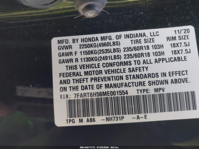 7FART6H56ME001554 Honda Cr-v Hybrid Ex