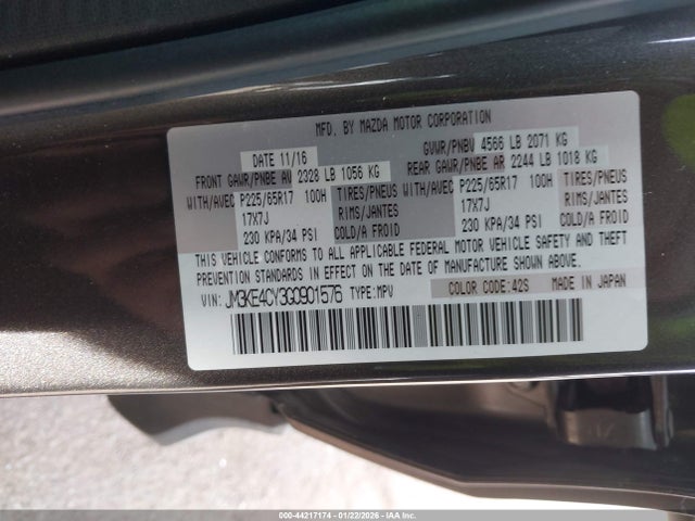 JM3KE4CY3G0901576 Mazda Cx-5 Touring