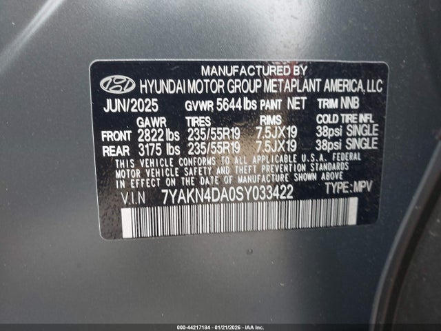 7YAKN4DA0SY033422 Hyundai Ioniq 5 Sel