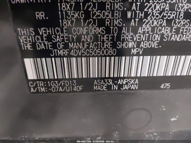 2012 TOYOTA RAV4 JTMRF4DV5C5050080 Photo 8