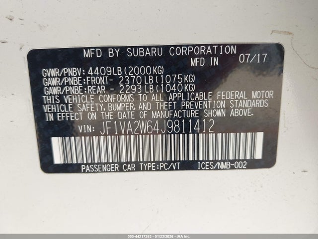 2018 SUBARU WRX STI JF1VA2W64J9811412 Photo 8