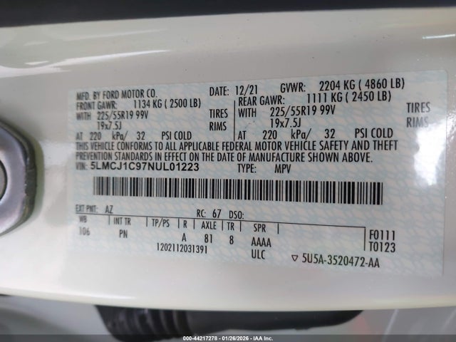 2022 LINCOLN CORSAIR 5LMCJ1C97NUL01223 Photo 8