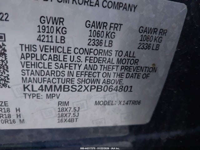 Aukcja sprzedaży 2023 Buick Encore Gx Preferred, vin: KL4MMBS2XPB064801, numer aukcji: 44217375