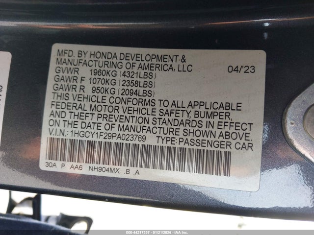1HGCY1F29PA023769 Honda ACCORD LX