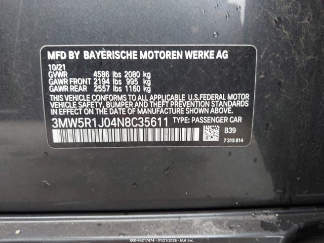 3MW5R1J04N8C35611 BMW 330I