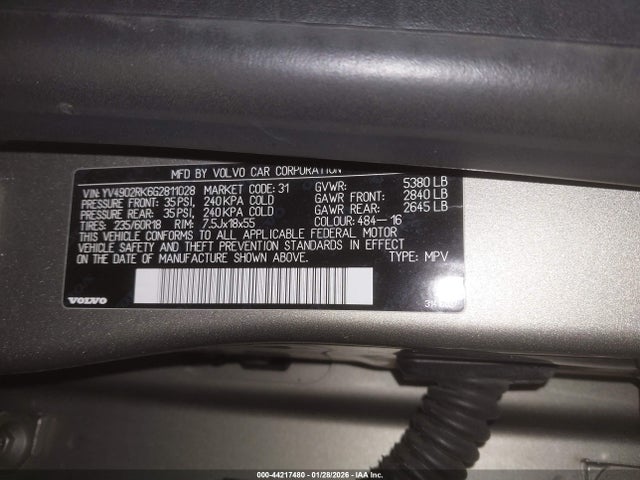 YV4902RK6G2811028 Volvo Xc60 T6