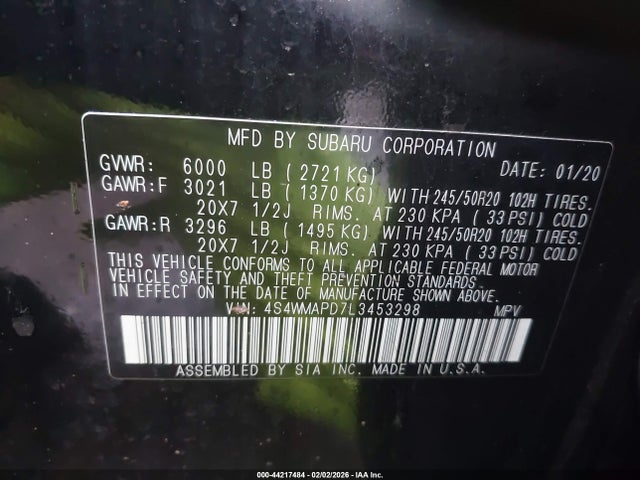 Subaru Ascent Limited 2020 4S4WMAPD7L3453298 Image 9