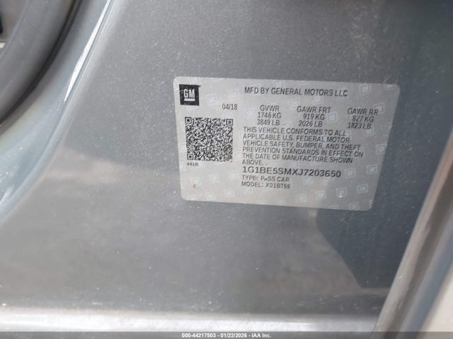 1G1BE5SMXJ7203650 Chevrolet Cruze Lt Auto
