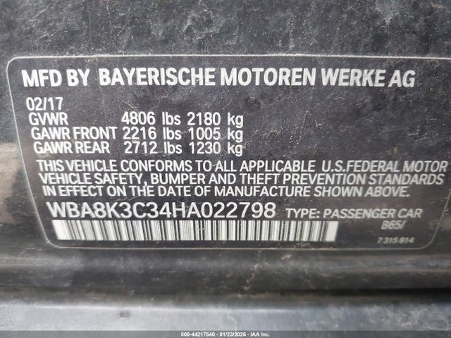 WBA8K3C34HA022798 BMW 330i Xdrive