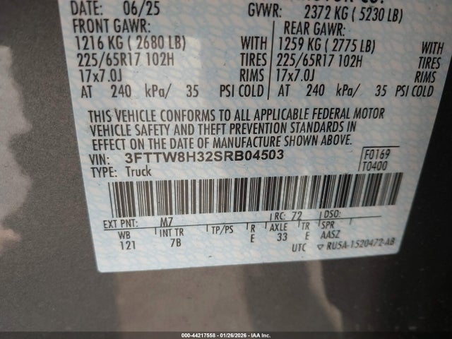 Ford Maverick Xlt 2025 3FTTW8H32SRB04503 Image 9