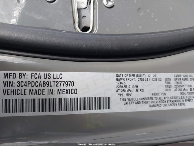 2020 DODGE JOURNEY 3C4PDCAB9LT277970 Photo 8