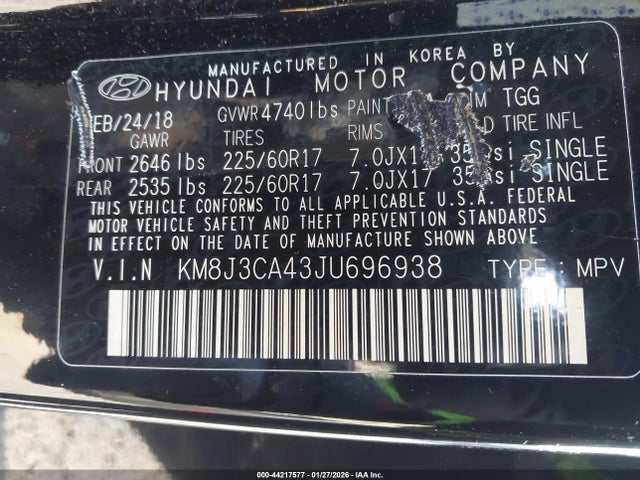 Hyundai TUCSON SEL 2018 KM8J3CA43JU696938 Image 9