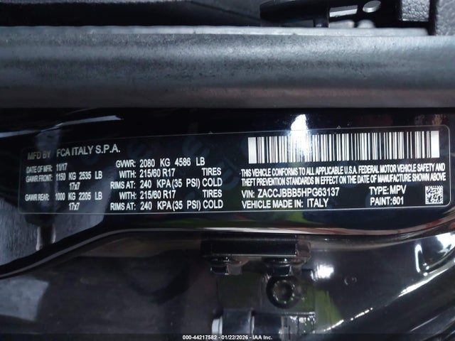 Jeep Renegade Latitude 4x4 2017 ZACCJBBB5HPG63137 Image 9