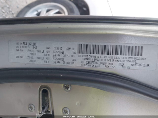 44217588 :رقم المزاد ، 1C6RR7TT9GS380070 vin ، 2016 Ram 1500 Big Horn مزاد بيع