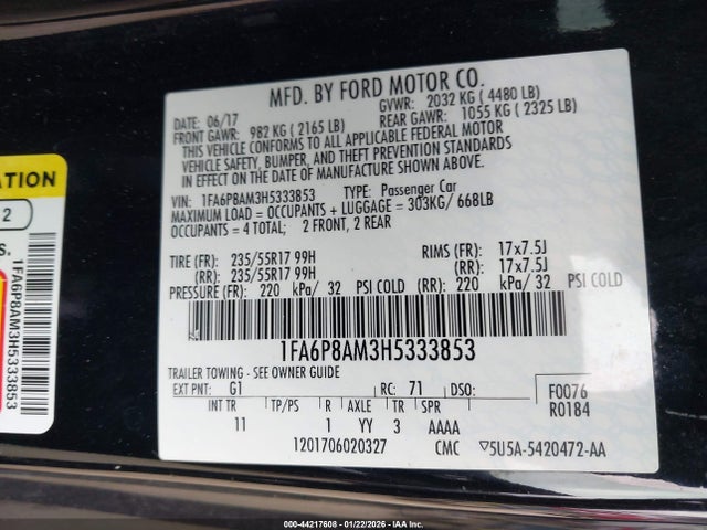 Ford Mustang V6 2017 1FA6P8AM3H5333853 Image 9