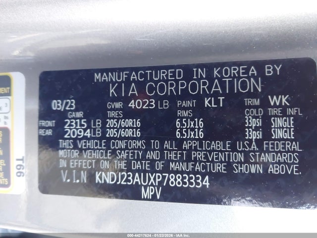 KNDJ23AUXP7883334 KIA SOUL LX
