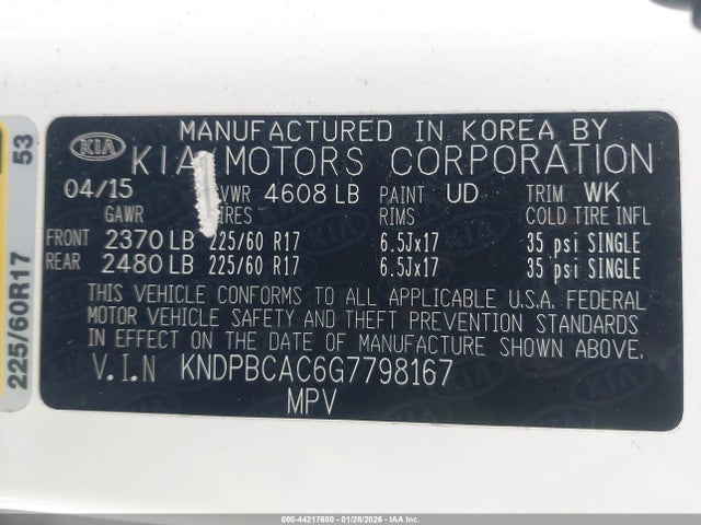 KIA Sportage Lx 2016 KNDPBCAC6G7798167 Image 9