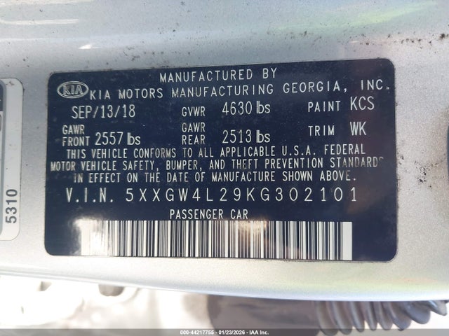 5XXGW4L29KG302101 KIA Optima Sx Turbo