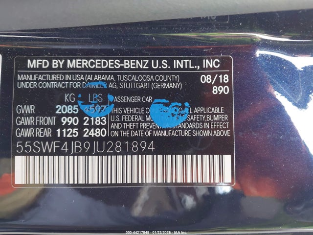 Mercedes-Benz C 300 2018 55SWF4JB9JU281894 Image 9