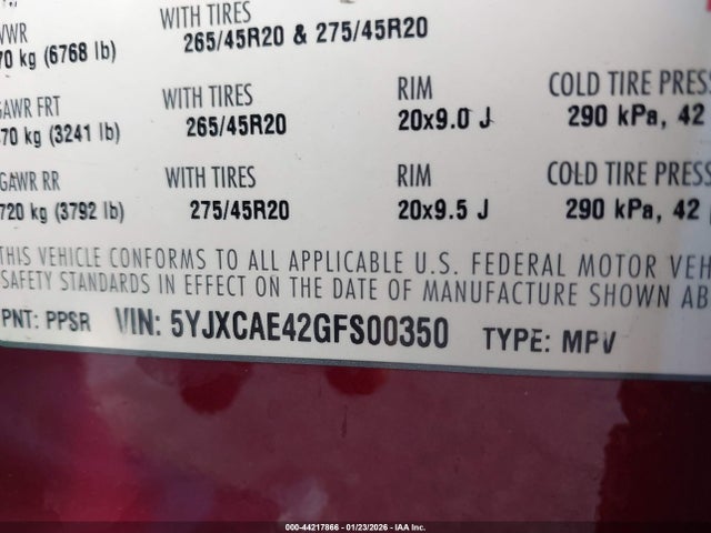 2016 TESLA MODEL X 5YJXCAE42GFS00350 Photo 8