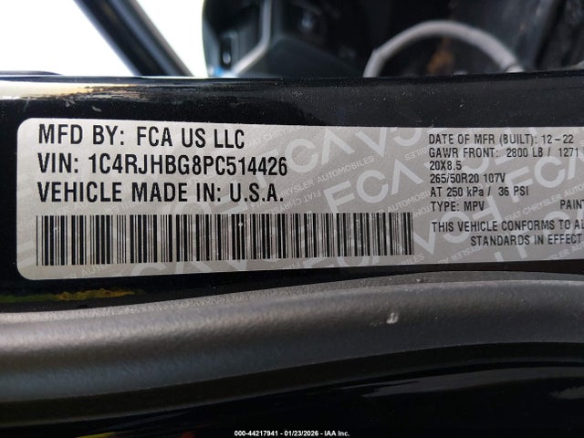 1C4RJHBG8PC514426 Jeep Grand Cherokee Limited 4x4